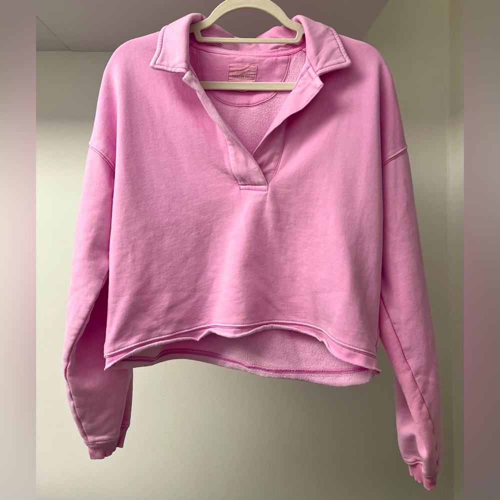Pink AE Collared Sweatshirt (S)